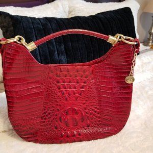 Brahmin Carmela Melbourne Red Hobo Shoulder Bag